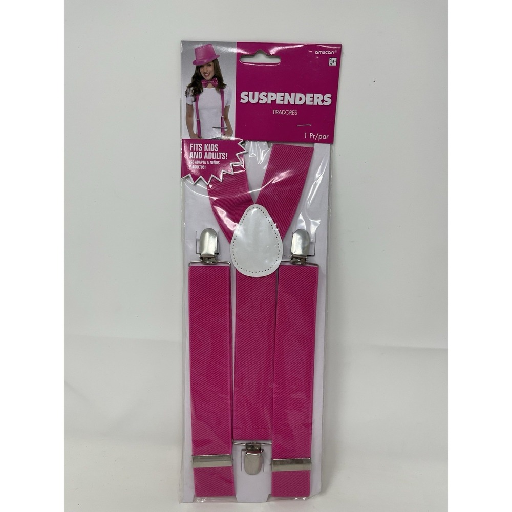 Suspenders Pink Adjustable One Size Fits Most Ages 6+ by‎ Amscan
